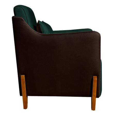 Imagem de Kit 2 Poltronas Decorativa Heloisa Veludo Verde/Corano Marrom - Londrilar