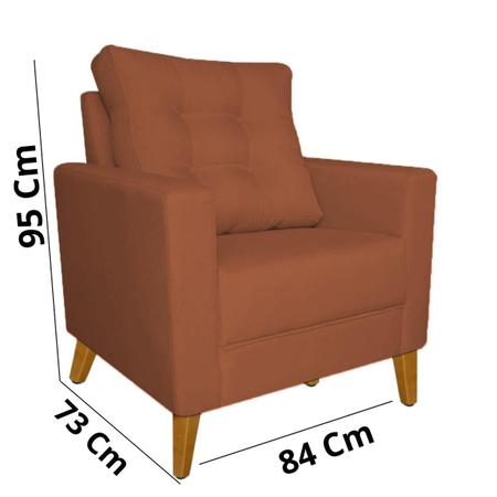 Imagem de Kit 2 Poltronas Decorativa Suede Comfort Plus RLS Decor