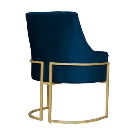 Kit 2 Poltronas Decorativa Vick Veludo Azul Marinho Base Dourada Mz Decor - Mazzero Decor Imagem de Kit 2 Poltronas Decorativa Vick Veludo Azul Marinho Base Dourada Mz Decor