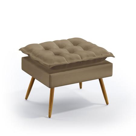 Imagem de Kit 2 Poltronas Decorativas Beta e Puff Lunar Suede Capuccino Aradecor