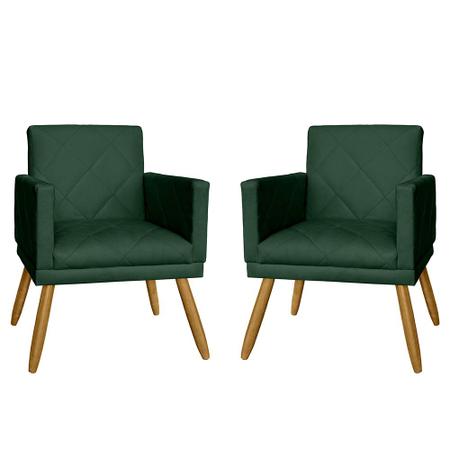 Imagem de Kit 2 Poltronas Decorativas Nina Mate Verde - Malta Decor