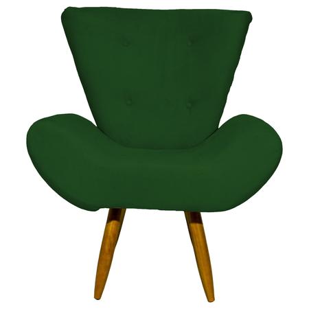 Imagem de Kit 2 poltronas decorativas para sala emilia suede verde pé castanho