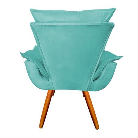 Imagem de Kit 2 Poltronas Decorativas Pés Palito Emília Plus Suede Turquesa