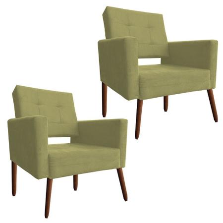 Imagem de Kit 2 Poltronas Decorativas Vanessa Pé Palito Amarelo