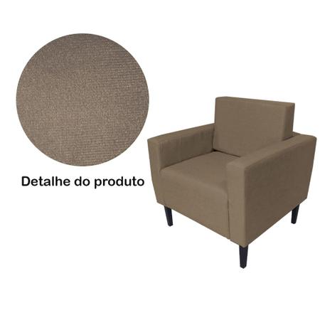 Imagem de Kit 2 Poltronas Estofadas Decorativas Para Recepção Leticia Slim Suede Cappuccino - LM DECOR