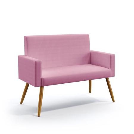 Kit 2 Poltronas Namoradeiras Decorativas Nina Puff Solar Suede Rosê Aradecor Imagem de Kit 2 Poltronas Namoradeiras Decorativas Nina Puff Solar Suede Rosê Aradecor