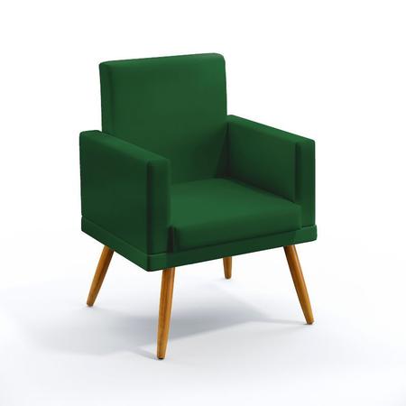 Imagem de Kit 2 Poltronas Nina Rodapé e Puff Solar Suede Verde Aradecor