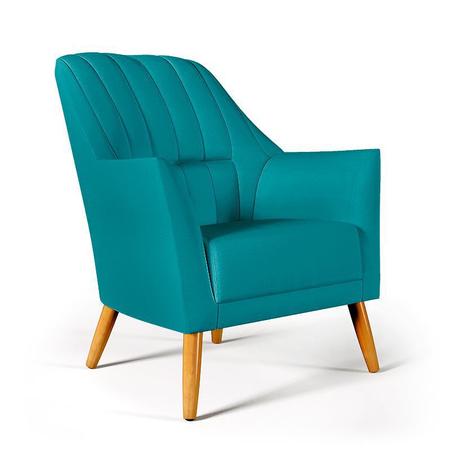Kit 2 Poltronas Orion Bordada com Puff Solar Suede Azul Turquesa Aradecor Imagem de Kit 2 Poltronas Orion Bordada com Puff Solar Suede Azul Turquesa Aradecor