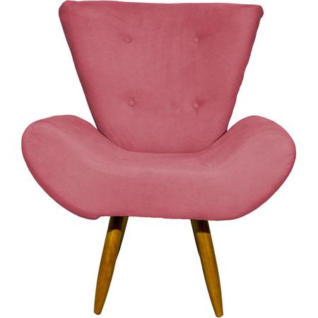 Imagem de Kit 2 Poltronas Para Sala DECORATIVAS EMILIA SUEDE CORES PÉ CASTANHO - CLIQUE E DECORE