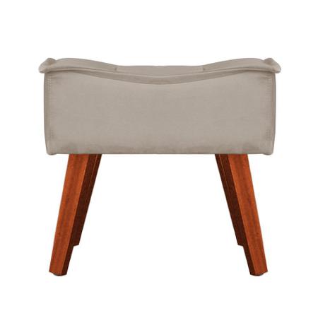 Imagem de Kit 2 Poltronas + Puff Decorativo Opala Suede Creme - Navega Móveis