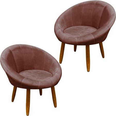 Imagem de Kit 2 Poltronas Roma para Escritório Sala de Estar Decorativa Cadeira Estofada Resistente Recepção de Luxo