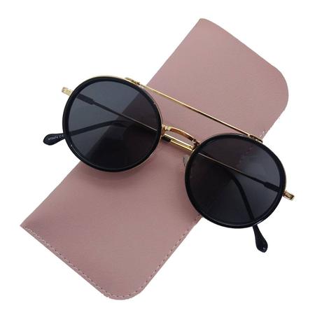 Imagem de Kit 2 Porta Oculos de Sol Estojo para Oculos de Grau Capa Capinha de Oculos em Sintetico Rosa