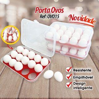 Imagem de kit 2 porta ovos organizador bandeja geladeira tampa com trava