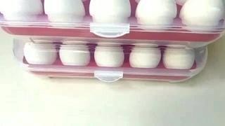 Imagem de kit 2 porta ovos organizador bandeja geladeira tampa com trava