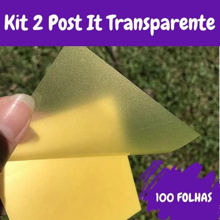 Imagem de Kit 2 Post It Transparente Adesivo À Prova D'Água - Amarelo
