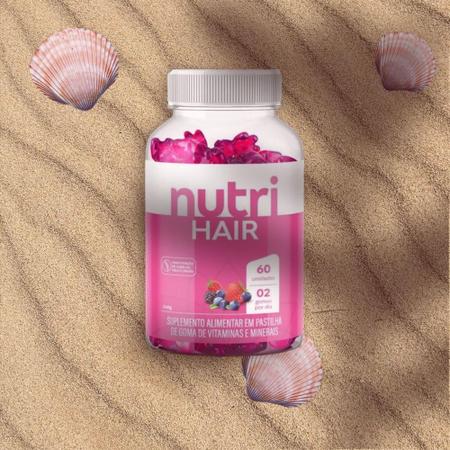 Imagem de Kit 2 Potes Nutri Hair  Suplemento para cabelo , Pele e unhas 60 gomas - Nutrihealth