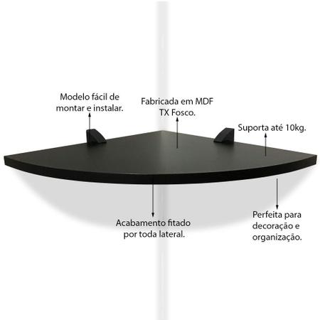 Imagem de Kit 2 Prateleiras De Parede De Canto Organizadora P/ Quarto Sala Cozinha Em MDP 35 X 35 cm