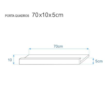 Imagem de Kit 2 Prateleiras Porta Quadros 70 x 10cm Freijó Suporte Invisível