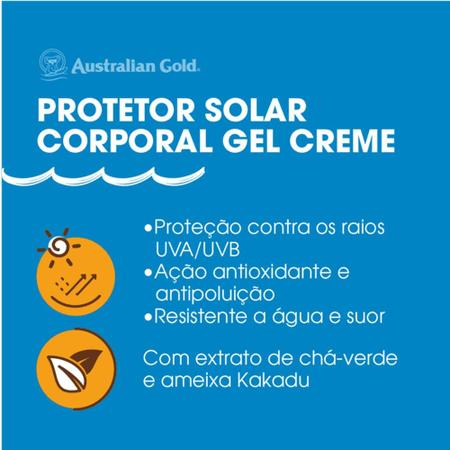 Imagem de Kit 2 Protetor Solar Corporal Gel Creme FPS30 Australian Gold 200g