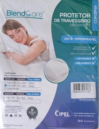 Imagem de KIT 2 Protetores de travesseiro plástico transparente com zíper
