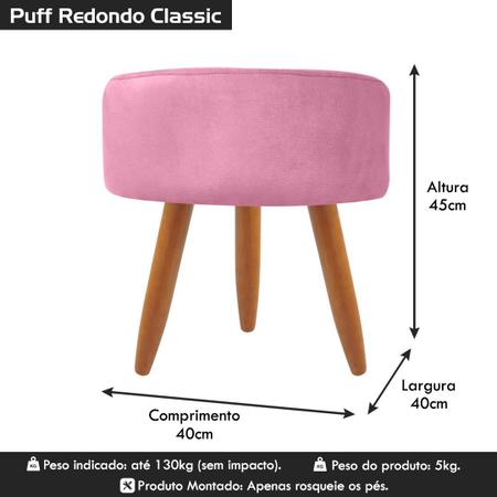 Kit 2 Puff Puff Para Sala De Estar Decorativo Suede Rosê