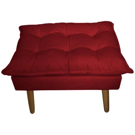 Imagem de Kit 2 Puff Decorativo para Sala de Estar Opala Suede Vermelho - Montanaris Decor