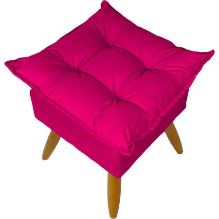 Imagem de Kit 2 Puff Decorativos Para Sala Alice Suede Cores Pé Castanho - Clique E Decore