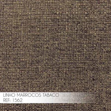 Imagem de Kit 2 Puffs Decorativos Redondo Sakura Base Metal Dourado Linho Marrom G41 - Gran Belo