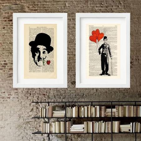 Imagem de Kit 2 Quadros Charlie Chaplin - 60X48Cm