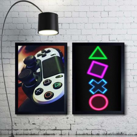Kit 2 Quadros Decorativos Gamer Mod 54 21x30cm - Sempre Viva Home Decor Imagem de Kit 2 Quadros Decorativos Gamer Mod 54 21x30cm