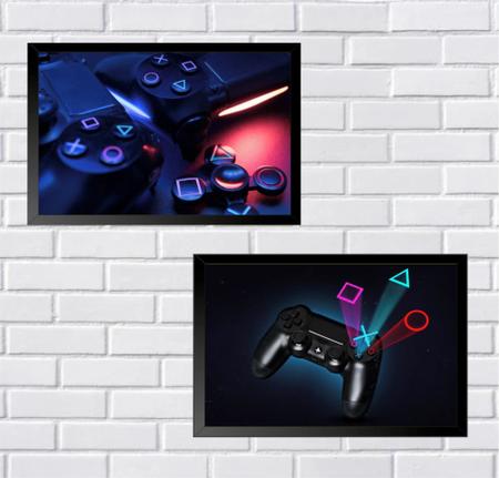 Kit 2 Quadros Decorativos Gamer Mod 63 30x42cm - Sempre Viva Home Decor Imagem de Kit 2 Quadros Decorativos Gamer Mod 63 30x42cm