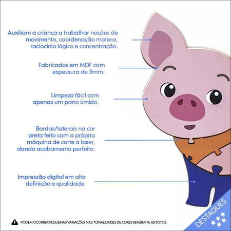 Quebra Cabeça Infantil 7 Peças VACA - modernatoatacado