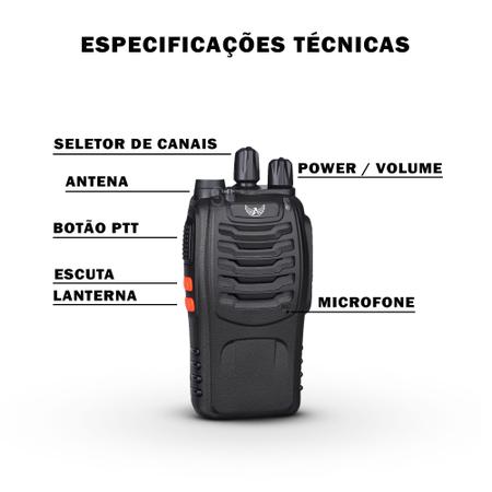 Imagem de Kit 2 Rádios Comunicador Walk Talk Portátil A-777s Microfone