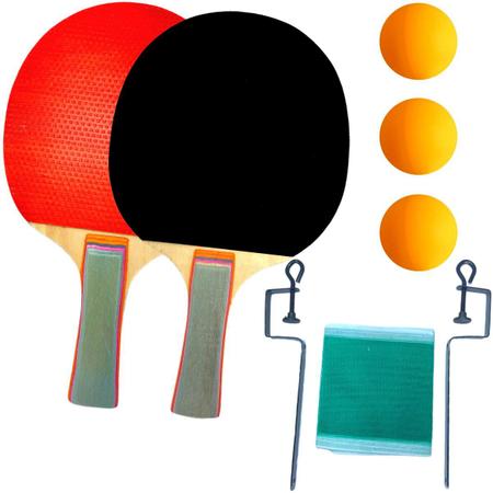 Kit Ping Pong Tenis Mesa 2 Raquetes 3 Bolas - POINT MIX ACESSORIOS