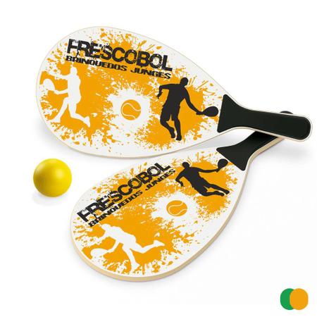 Frescobol Jogo Praia Kit Raquete Tênis Bola e Raquetes Bolas Borracha  Bolinha Madeira N3 Beach Brinquedo Aloha