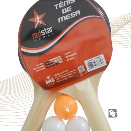 Kit 2 Raquetes Tenis De Mesa emborrachadas Anatômicas Ping Pong 3 Bolinhas Conjunto de Raquetes - Red Star Imagem de Kit 2 Raquetes Tenis De Mesa emborrachadas Anatômicas Ping Pong 3 Bolinhas Conjunto de Raquetes