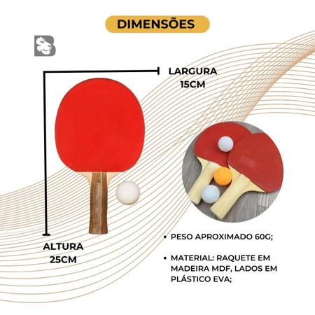 Kit 2 Raquetes Tenis De Mesa emborrachadas Anatômicas Ping Pong 3 Bolinhas Conjunto de Raquetes - Red Star Imagem de Kit 2 Raquetes Tenis De Mesa emborrachadas Anatômicas Ping Pong 3 Bolinhas Conjunto de Raquetes