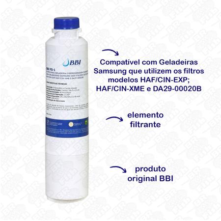 Imagem de Kit 2 Refil Filtro BBI Geladeira Samsung Side By Side FS-1
