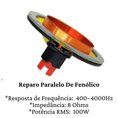 Imagem de Kit 2 Reparos Corneta Driver Paralelo D250 Trio 100w Rms 8 Ohms Fenólico D 250 Compatível Com Selenium Jbl