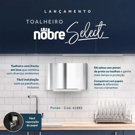 Kit 2 Saboneteiras 800ml - 2 Toalheiro Inox Nobre Escovado Imagem de Kit 2 Saboneteiras 800ml - 2 Toalheiro Inox Nobre Escovado