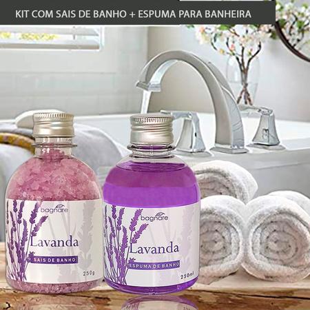 Imagem de Kit 2 Sais de Banho Espumante e 2 Espumas Banheira Hidro Relax Ofuro Aromas