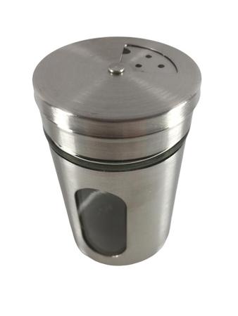 Imagem de Kit 2 Saleiro De Mesa Queijeiro Pimenteiro Chef Em Aço Inox