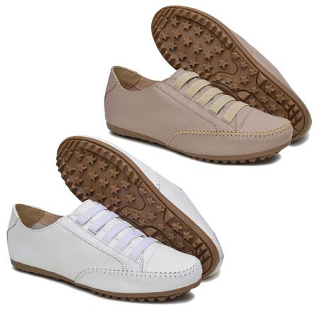 Kit 2 Sapatenis Liso Krn Shoes Calce Fácil Com Elástico Imagem de Kit 2 Sapatenis Liso Krn Shoes Calce Fácil Com Elástico
