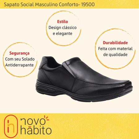 Imagem de Kit 2 Sapatos Sociais Masculinos Confort Com e Sem Cadarço