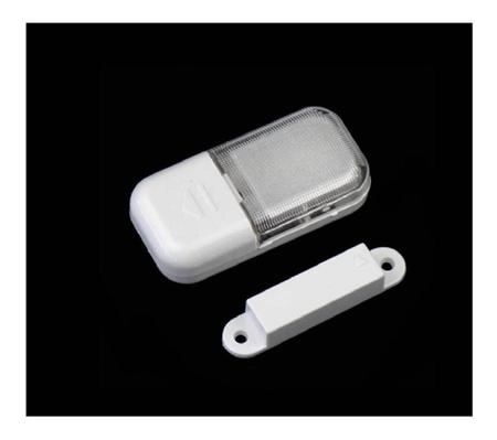 Imagem de Kit 2 Sensor Alarme Magnético Luz Led Porta Janela Segurança Sem Fio