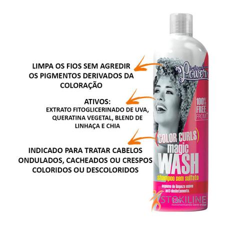 Imagem de Kit 2 Shampoo Magic Wash Color Curls 315ml - Soul Power