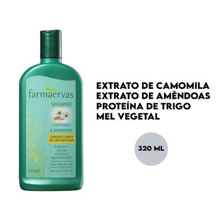 Imagem de Kit 2 Shampoos 320ml Claros Camomila e Amêndoas Farmaervas