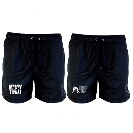 Imagem de Kit 2 Short Tactel Masculino Muay Thai Leve Conforto