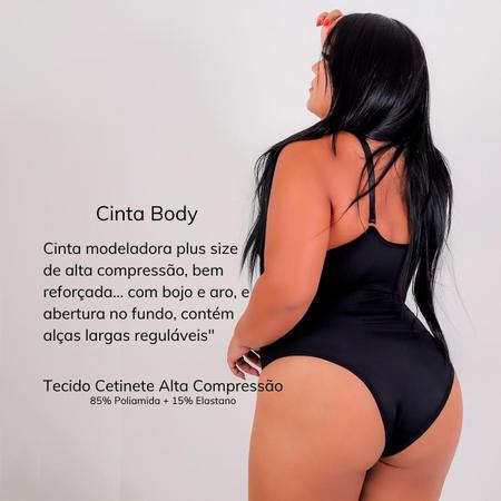 Body Modelador Em Cetinete Alta Compressão