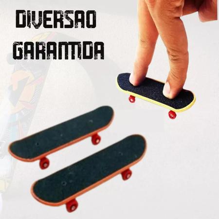 Kit 2 Skate De Dedo C/Lixa Fingerboard Criança + Acessórios